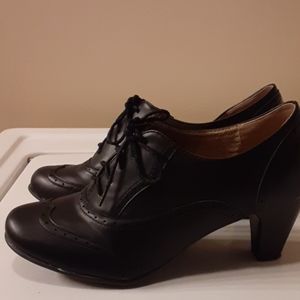 Faux Black Oxford Heels